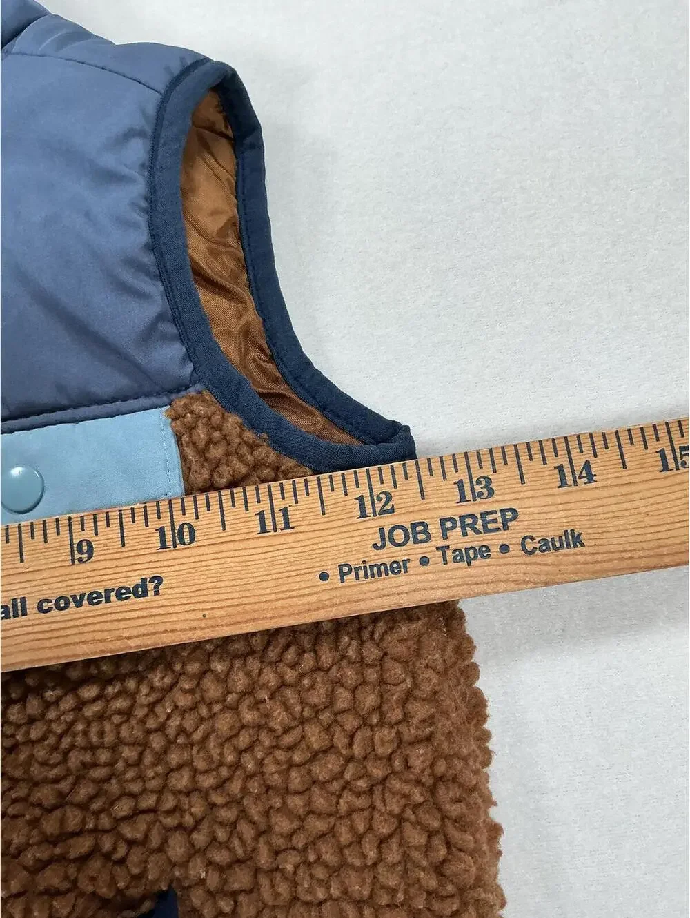 Carter’s 3T Sherpa‎ Fleece Vest Blue Brown Zip Front Toddler Boys